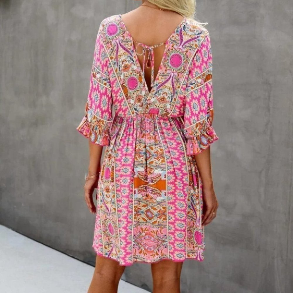 Pink printed Mini Dress - Picture 6 of 10